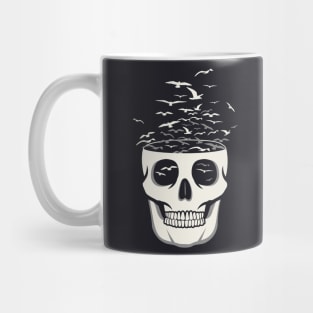 Skull art with birds Mug